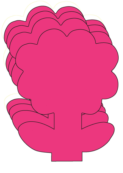 Pink foam flower cut-out with layered petal shapes