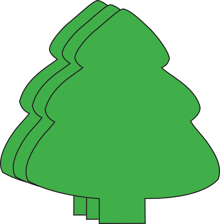 Green foam tree cut-out set with layered cut shapes, large single-color craft decor