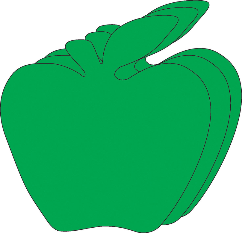 Large single-color green foam cut-out in apple shape