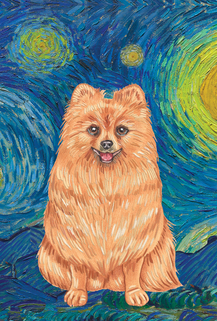 Westie welcome garden flag with orange-brown illustrated dog portrait