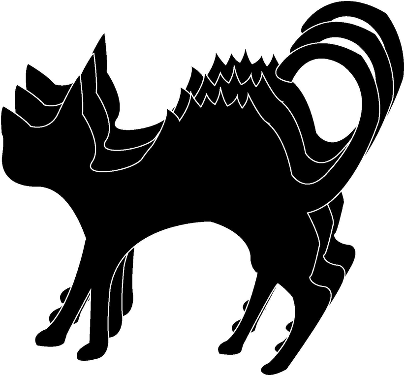 Black cat foam cut-out decorative shape with jagged edges