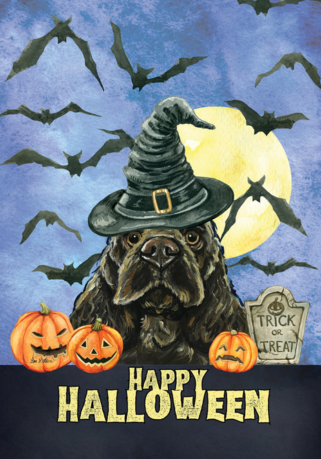 Cocker Spaniel Chocolate - Hippie Hound Studio Best of Breed Halloween House and Garden Flag - Outdoor's
