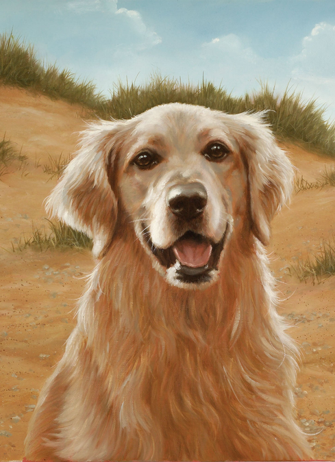 Cream Great Dane face garden flag