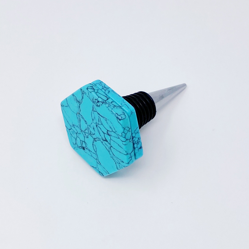 Another Class Hexagon Stone Wine Stopper By Young - Home Decor