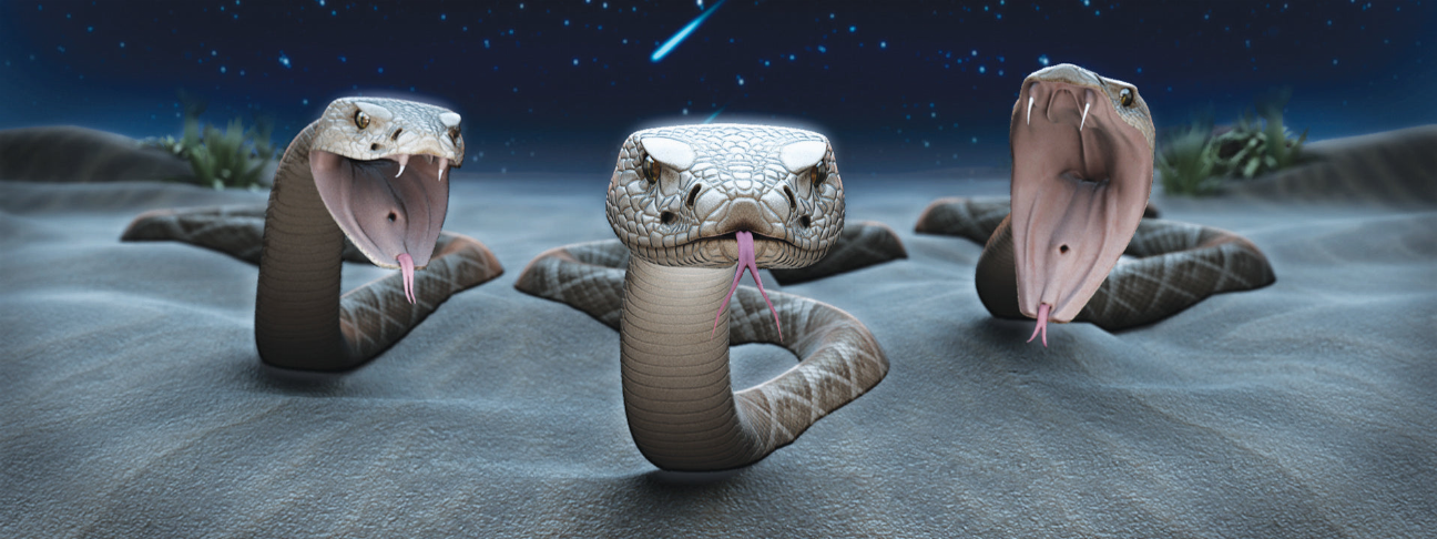 Snake motion bookmark with detailed head and pink tongue; 6-inch ruler base