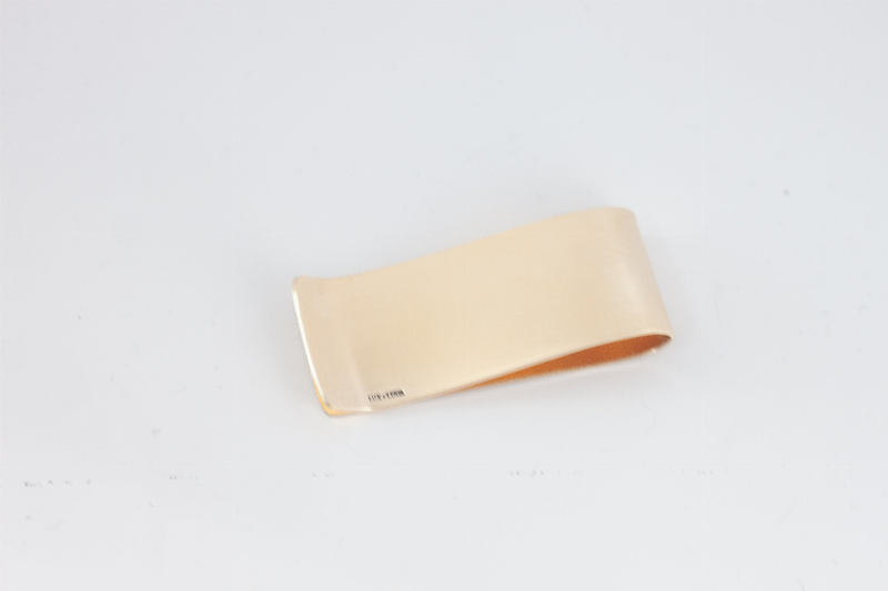 Copper money clip, curved edges with plain back side
