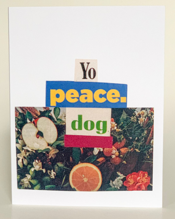 Christmas Greeting Card (Pack of 6) - Yo Peace Dog / 1 Pack of 6 - Apparel and Accessories