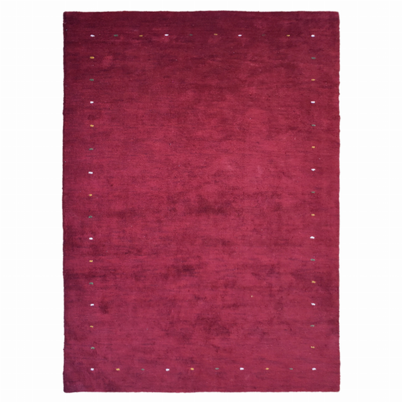 Burgundy rectangular area rug with subtle mottled pattern and tiny speckled accents