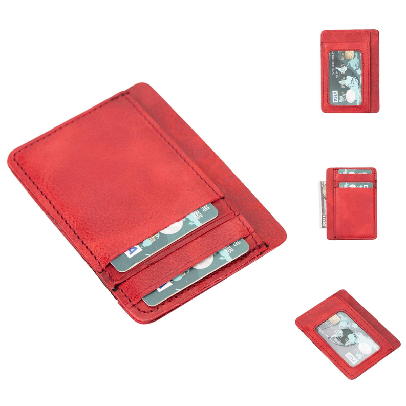 Cody Leather Card Holder and Wallet for Unisex - Red / 1 - Device Accessories