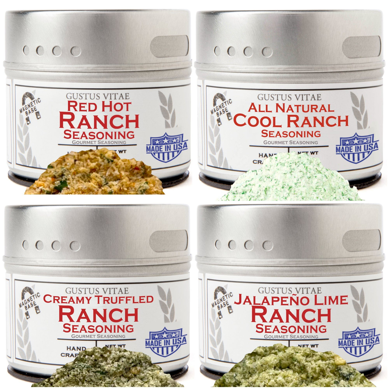 Set of four ranch seasoning jars with different seasoning mixes