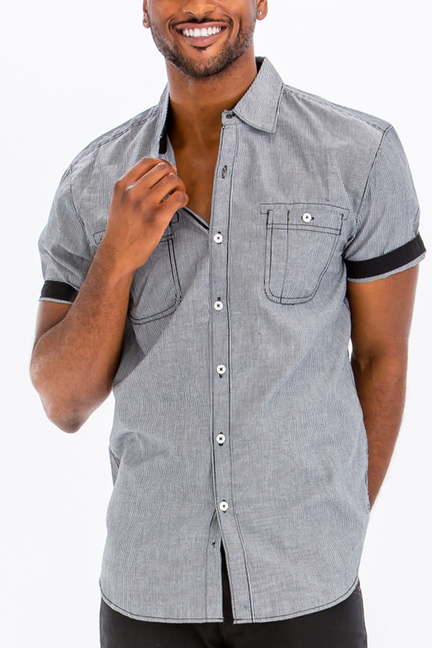 Brayden Striped Shirt - BLACK / 1 / S - Unisex Fashion