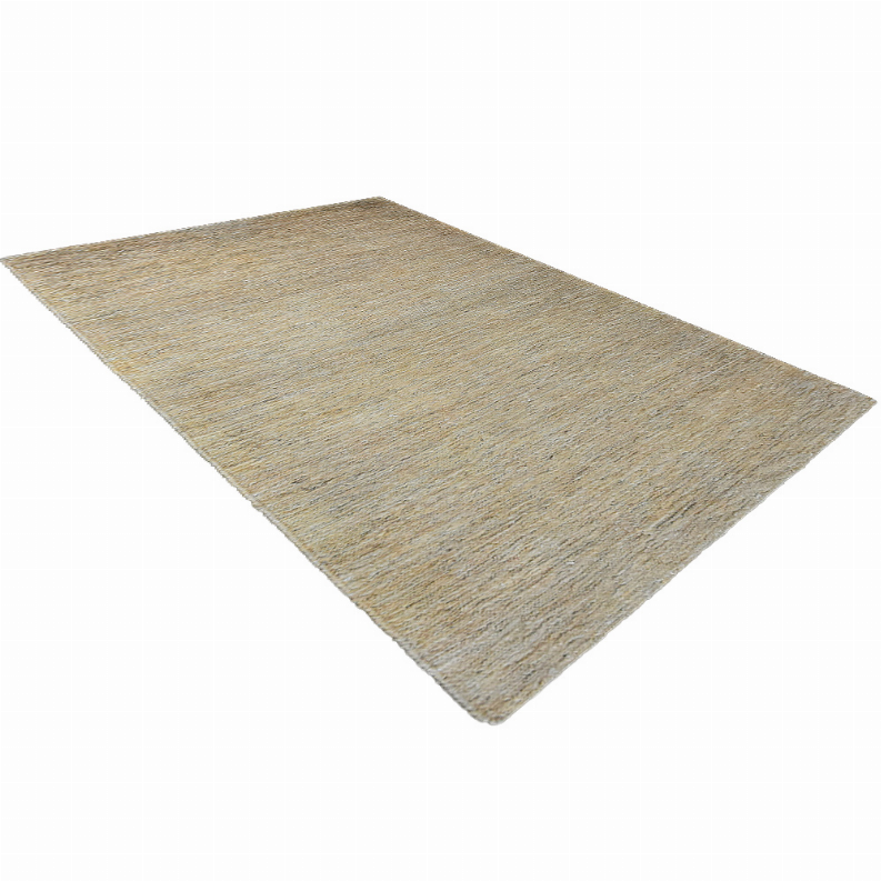 Solid light beige jute area rug triangle shape isolated on white background