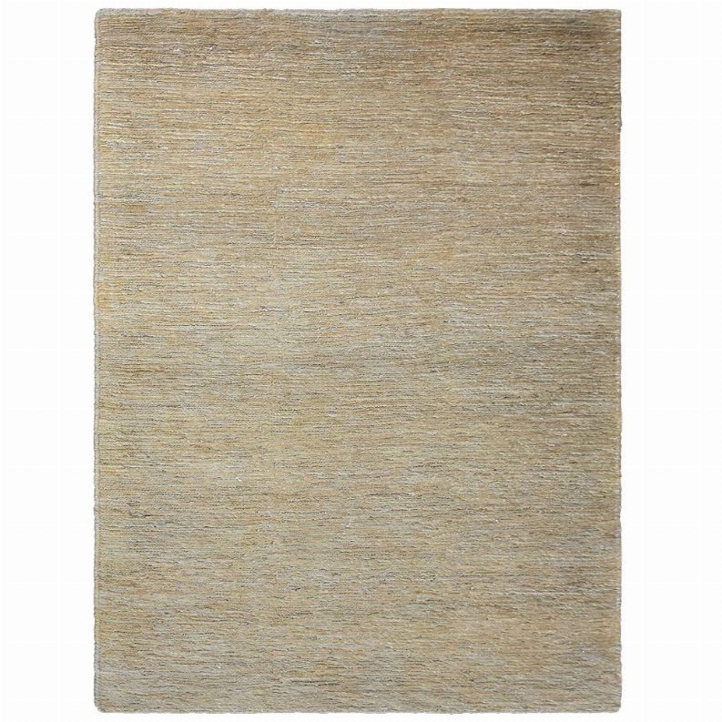 Rectangular jute area rug in light beige with fine flatwoven texture