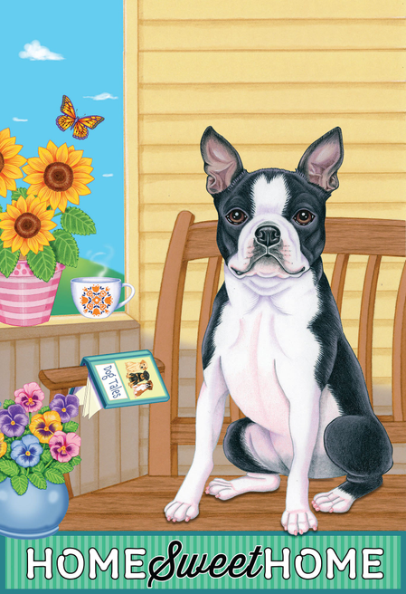 BostonTerrier - Tomoyo Pitcher Home Sweet Home Outdoor Flag - Outdoor's