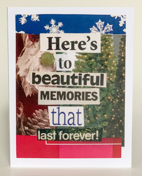 Christmas Greeting Card (Pack of 6) - Here's to Beautiful Memories / 1 Pack of 6 - Apparel and Accessories