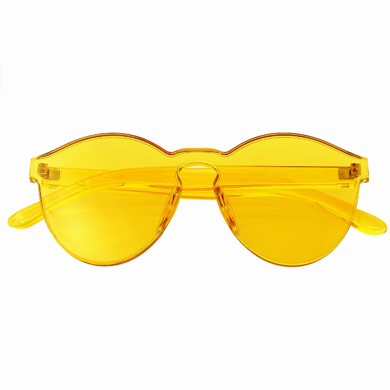 Fashion Womens Mens Clear Novelty Sunglasses UV400 Outdoor Frameless Eyewear - Yellow / 1 / One Size - Eyewear