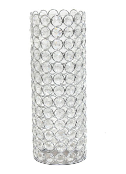 Elegant Designs Elipse Crystal  Decorative Vase, 11.25 Inch - Chrome / 1 - Lamps & Lights