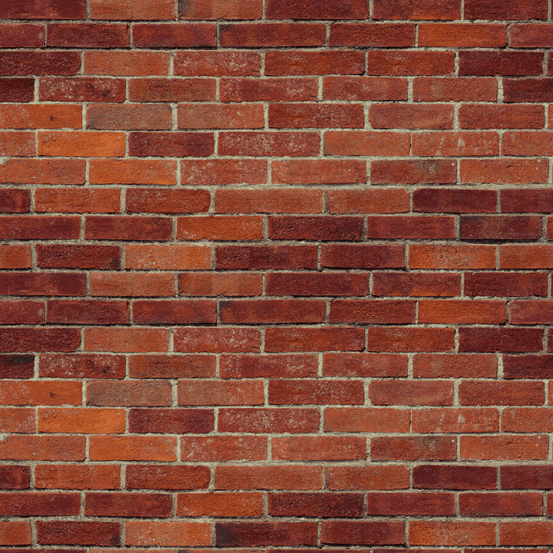 Peel-and-stick brick wallpaper with red and brown faux brick pattern