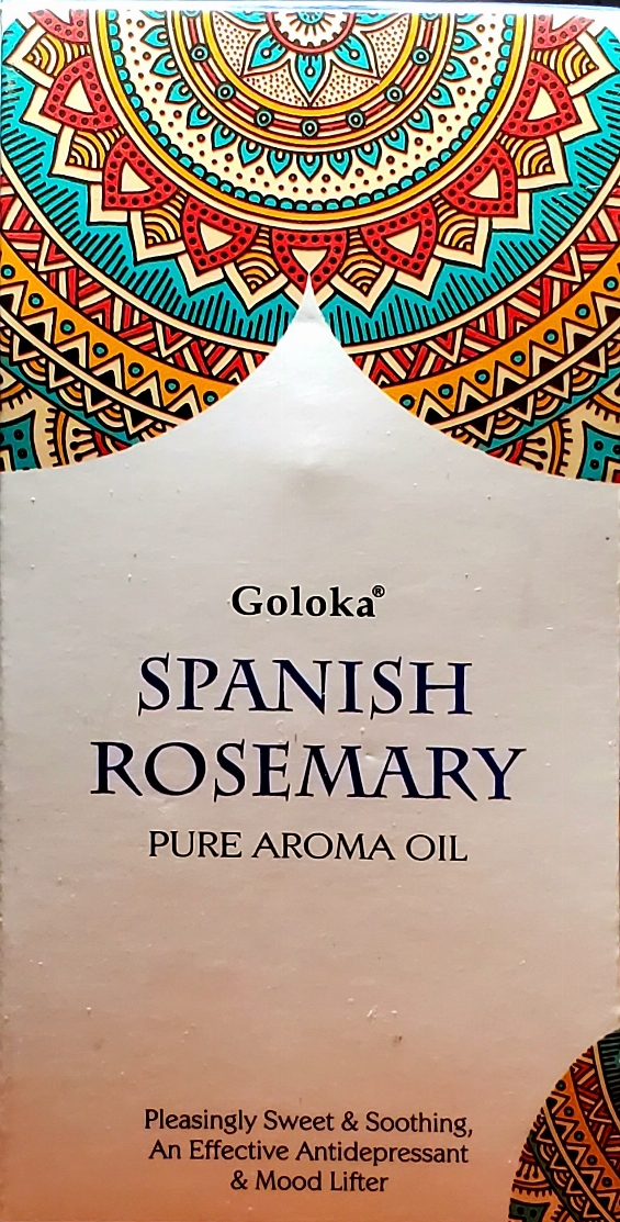 Spanish Rosemary pure aroma oil box with Goloka label