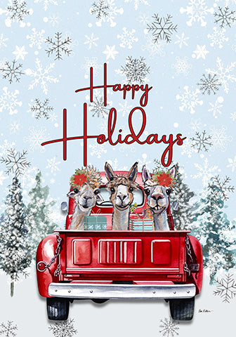 Alpaca Trio - Hippie Hound Studio Best of Breed Holiday House and Garden Flag - 1 / Garden 12" x 17" - Outdoor's