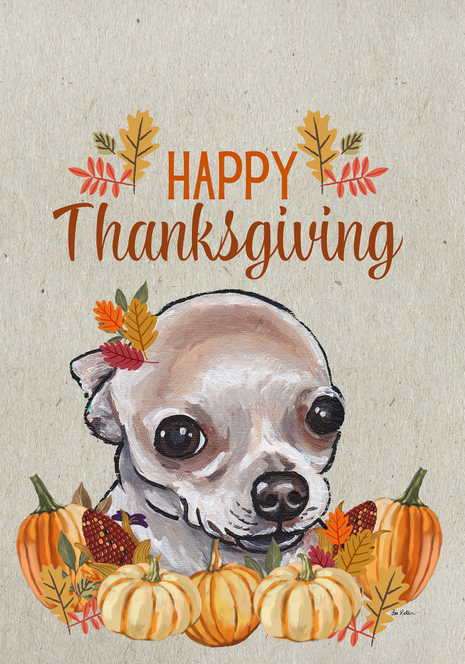 Chihuahua - Hippie Hound Studio Best of Breed Thanksgiving House and Garden Flag - Outdoor's