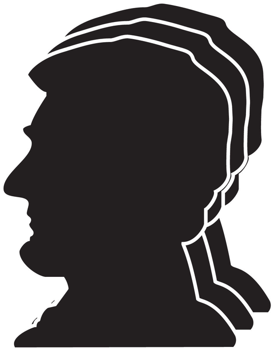 Large single-color foam head silhouette cut-out, dark
