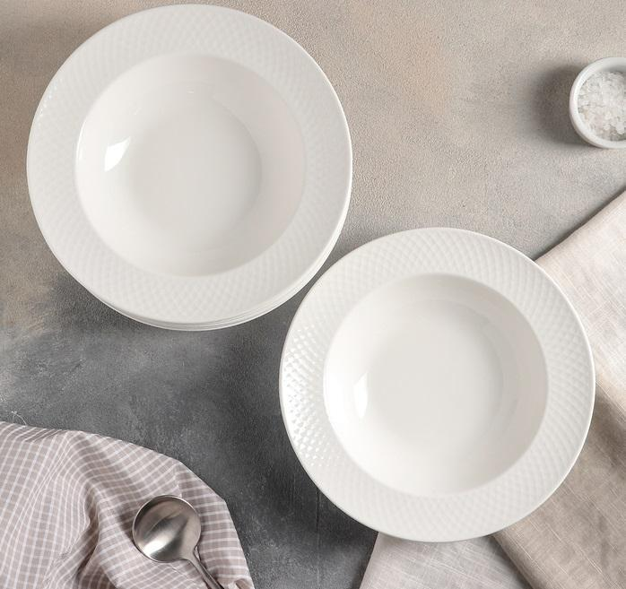 DEEP PLATE 9" | 22.5 CM SET OF 6 IN GIFT BOX - White / 1 - Kitchen