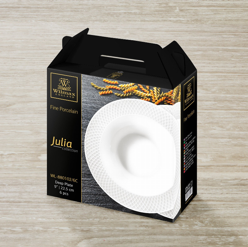 DEEP PLATE 9" | 22.5 CM SET OF 6 IN GIFT BOX - White / 1 - Kitchen