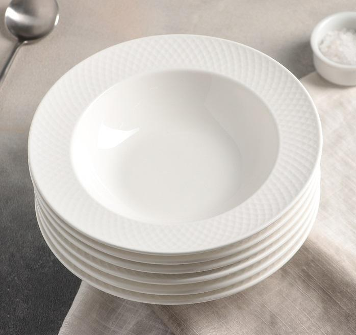 DEEP PLATE 9" | 22.5 CM SET OF 6 IN GIFT BOX - White / 1 - Kitchen