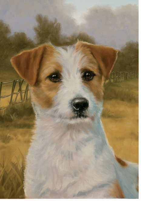 Lhasa Apso dog garden flag with close-up face print, brown and white fur