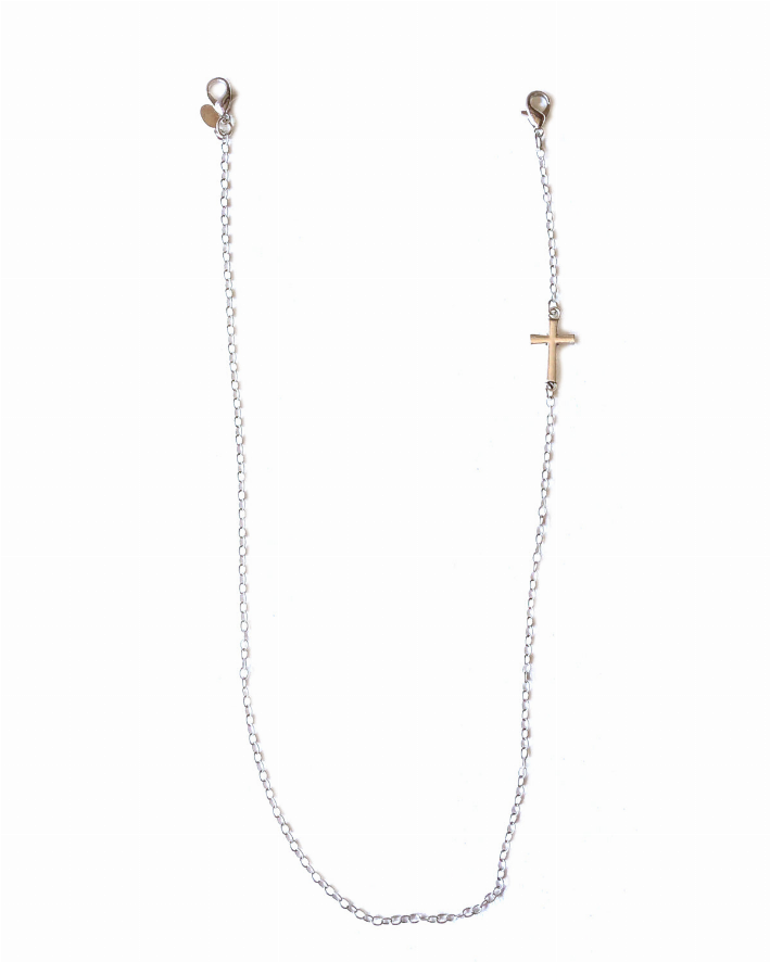 Cross Chain Face Mask Holder - 1 - Apparel and Accessories