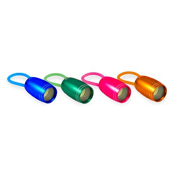 Assorted COB LED loop lights in blue, green, pink, and orange