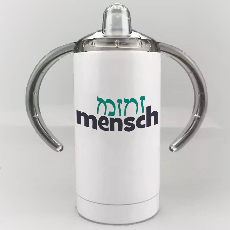 Mini Mensch sippy cup with clear lid and two curved handles