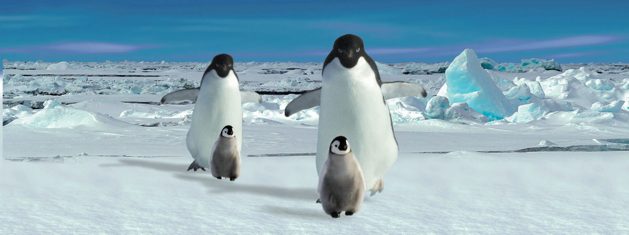Two penguins motion bookmark and 6-inch ruler