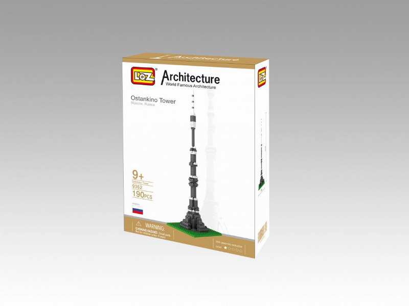 Architecture building set box for a tall tower, 9+ age and 190 pieces