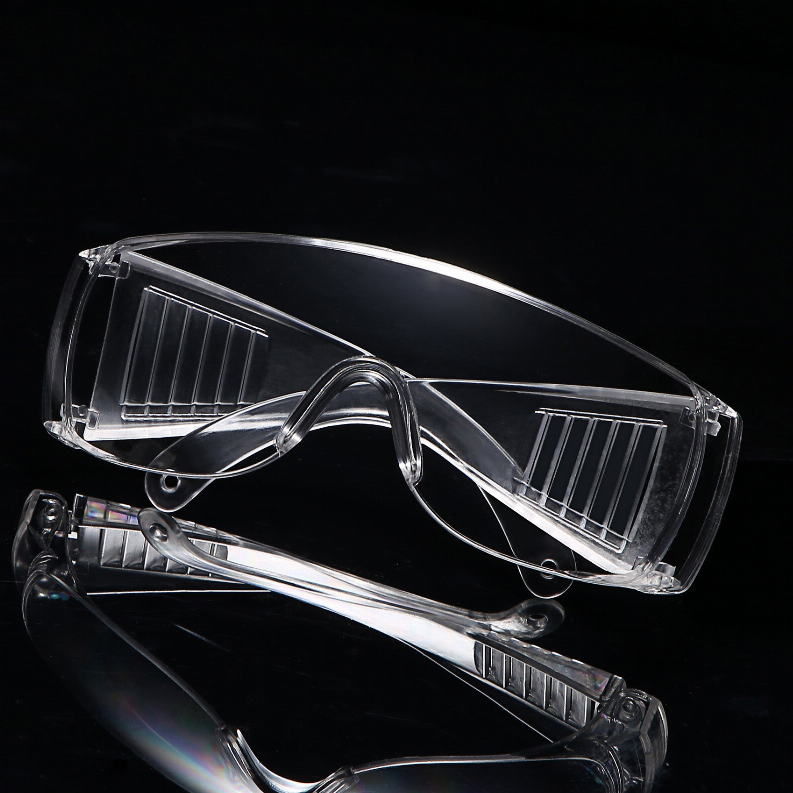 Dual-pack safety goggles with clear wraparound lenses and vented brow shields