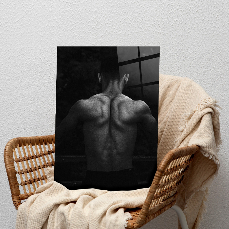Erotica Back Muscles Glass Wall Art - 1 / 11.8" x 17.7" Inches - Home Decor