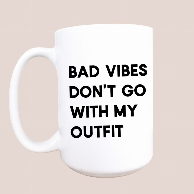 Bad vibes ceramic coffee mug - 1 / 15oz - Drinkware