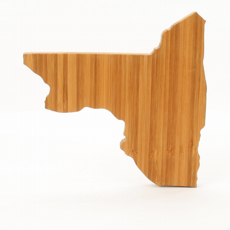 New Jersey state shaped wooden board with vertical grain
