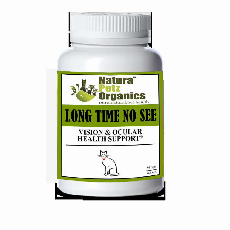 Natura Petz Organics Long Time No See label front on pet supplement bottle