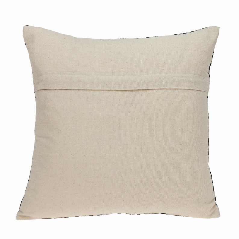 Solid cream throw pillow with stitched border seam