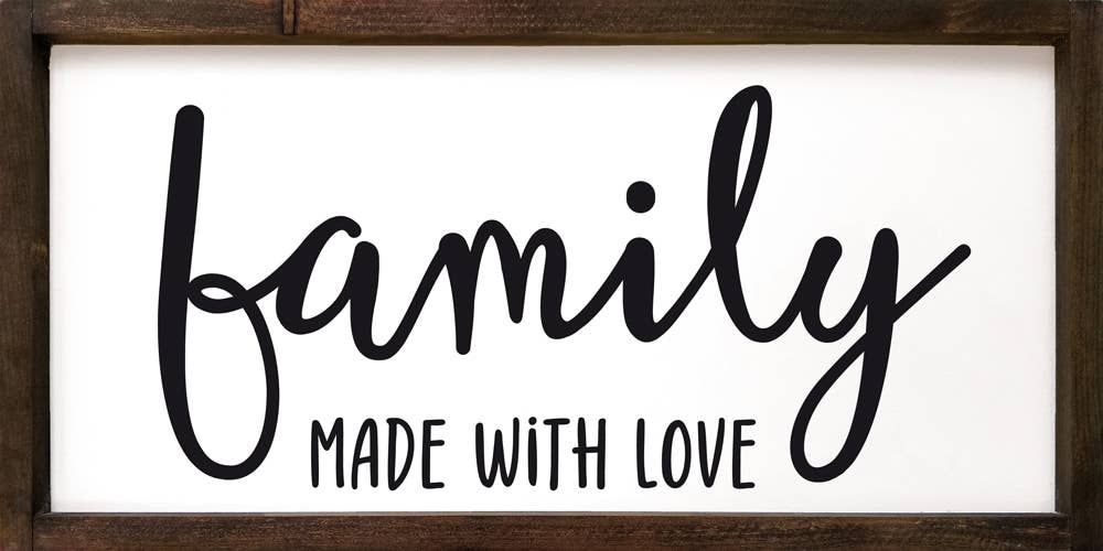 Family - made with love - White/Walnut / 1 - Home Decor