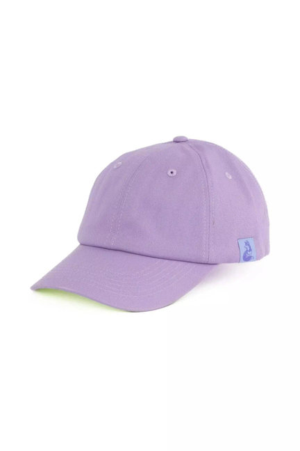 Lavender baseball cap with curved brim and small front eyelets