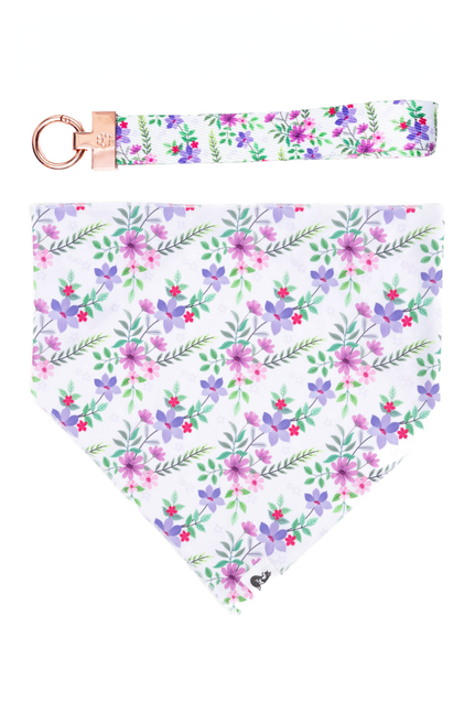 Dog bandana and keychain set with wildflower floral print