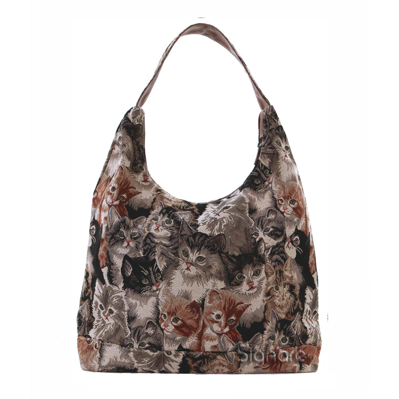 Cat Hobo Handbag Shoulder Bag - 1 - Bags & Wallets