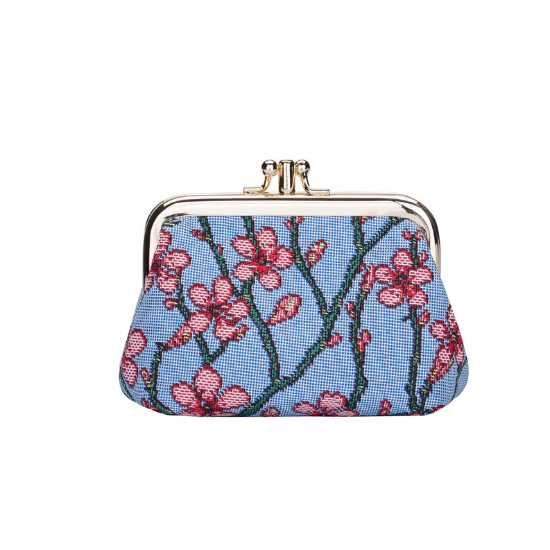 Almond Blossom And Swallow Coin Clasp Frame Purse Wallet - 1 - Bags & Wallets