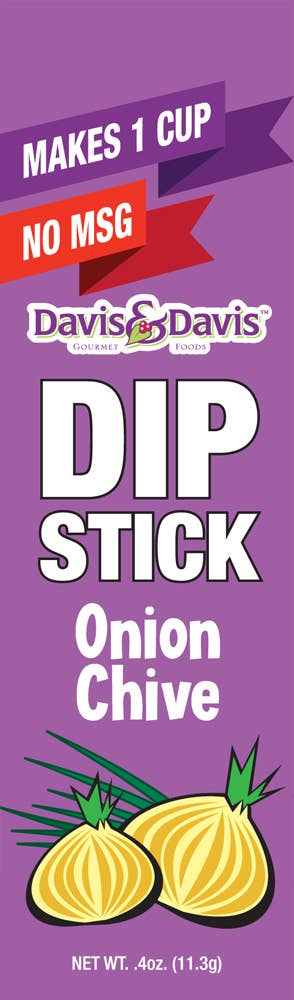 Onion chive dip stick mix packet, makes 1 cup, NO MSG, Davis & Davis