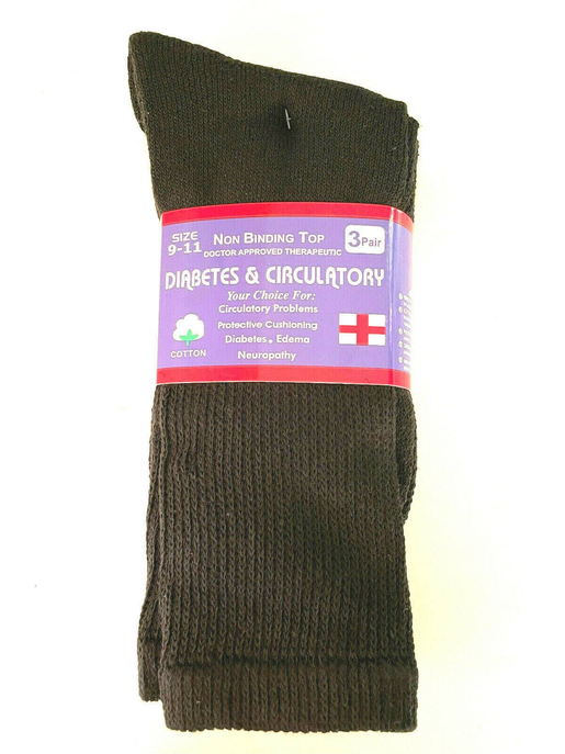 Dark green crew cotton socks with non-binding comfort label, 3-pack