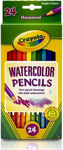 Crayola watercolor pencils set of 24, sharpened in box packaging