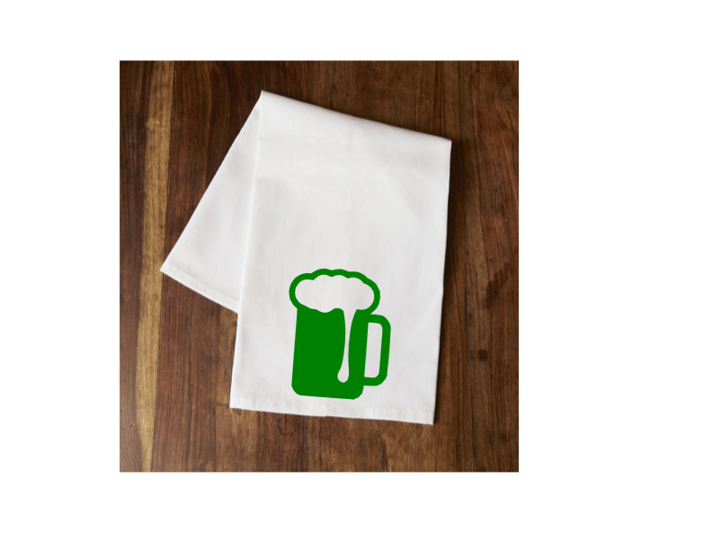 Beer Mug Tea Towel (St. Patrick's Day Theme) - Black / 1 - Kitchen